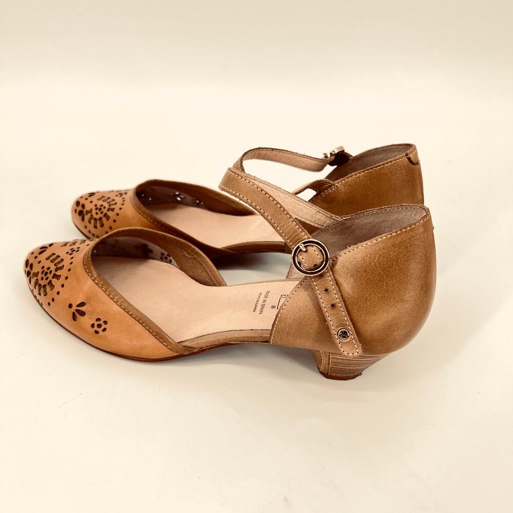 Pikolinos Womens Euro Size 42 U.S. Size 11 Elba Heels Tan Perforated Ankle Strap